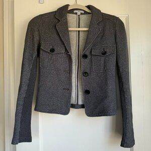 James Perse Standard Knit Cropped Blazer Jacket – Size 0 – Charcoal Gray
